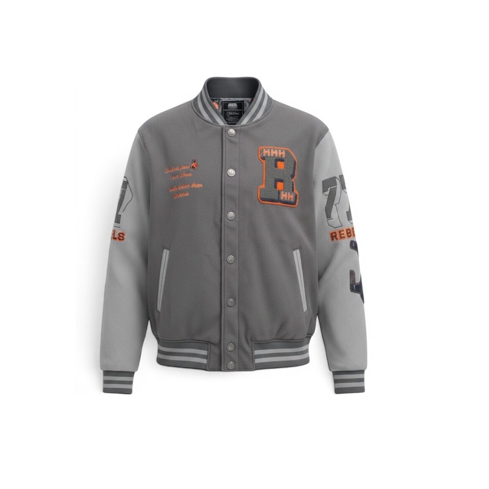 Loungefly Collectiv Star Wars Rebels Varsity Jacket Grey Embroidered Bomber S - Picture 15 of 16